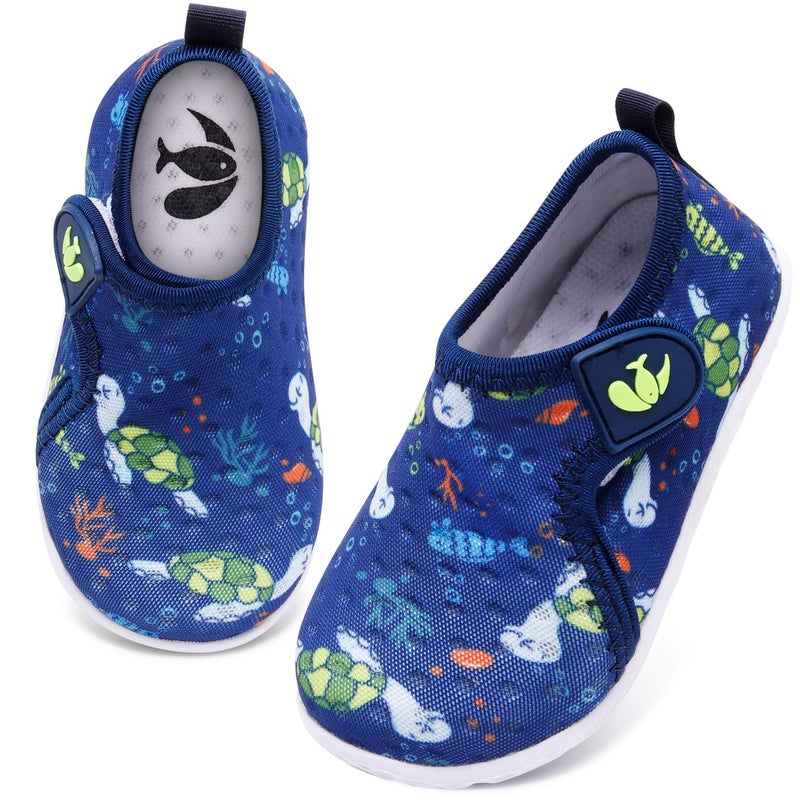 FEETCITY Baby Girls and Boys Water Shoes Swim Barefoot Water Sport Aqua Socks for Beach Pool Swim Tortoise 18-24 Months Infant - Image 1